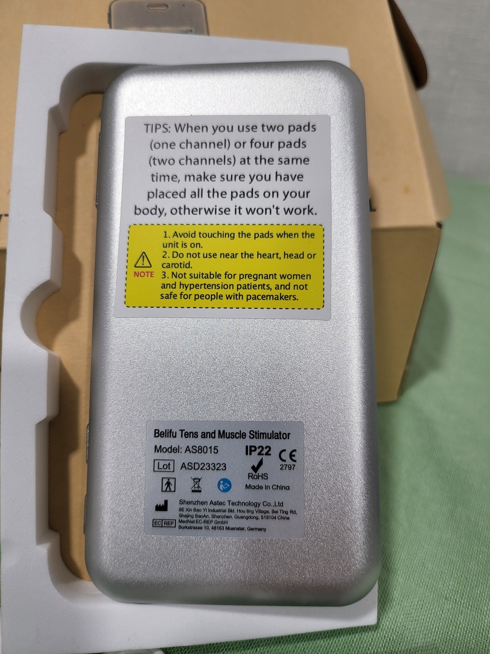 Silver Tens and Muscle Stimulator - Portable Pain Relief Device
